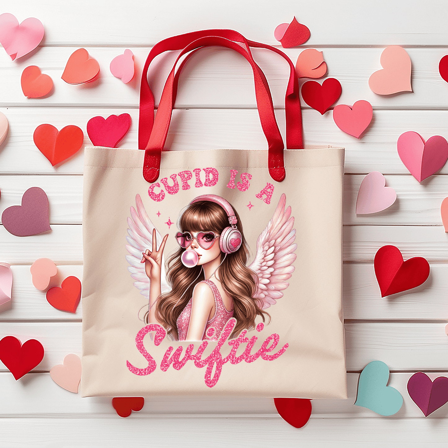 Ink and Charms Designs Cupid is Sweftie Tote Bag