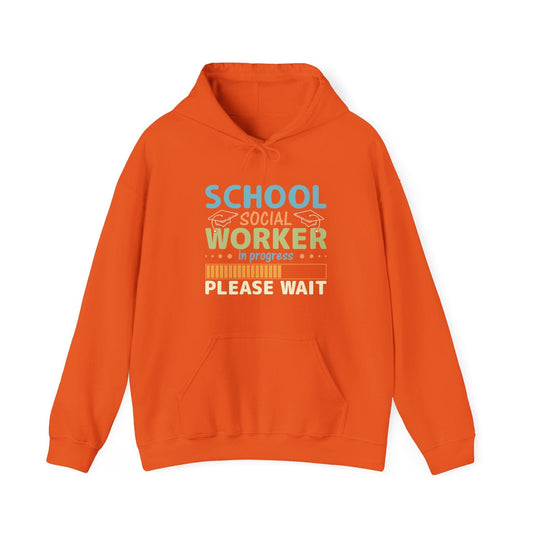 Ink and Charms Designs Hoodie Orange / S Unisex Heavy Blend Hoodie - Social Worker in progress – Comfort and Style for Any Season!