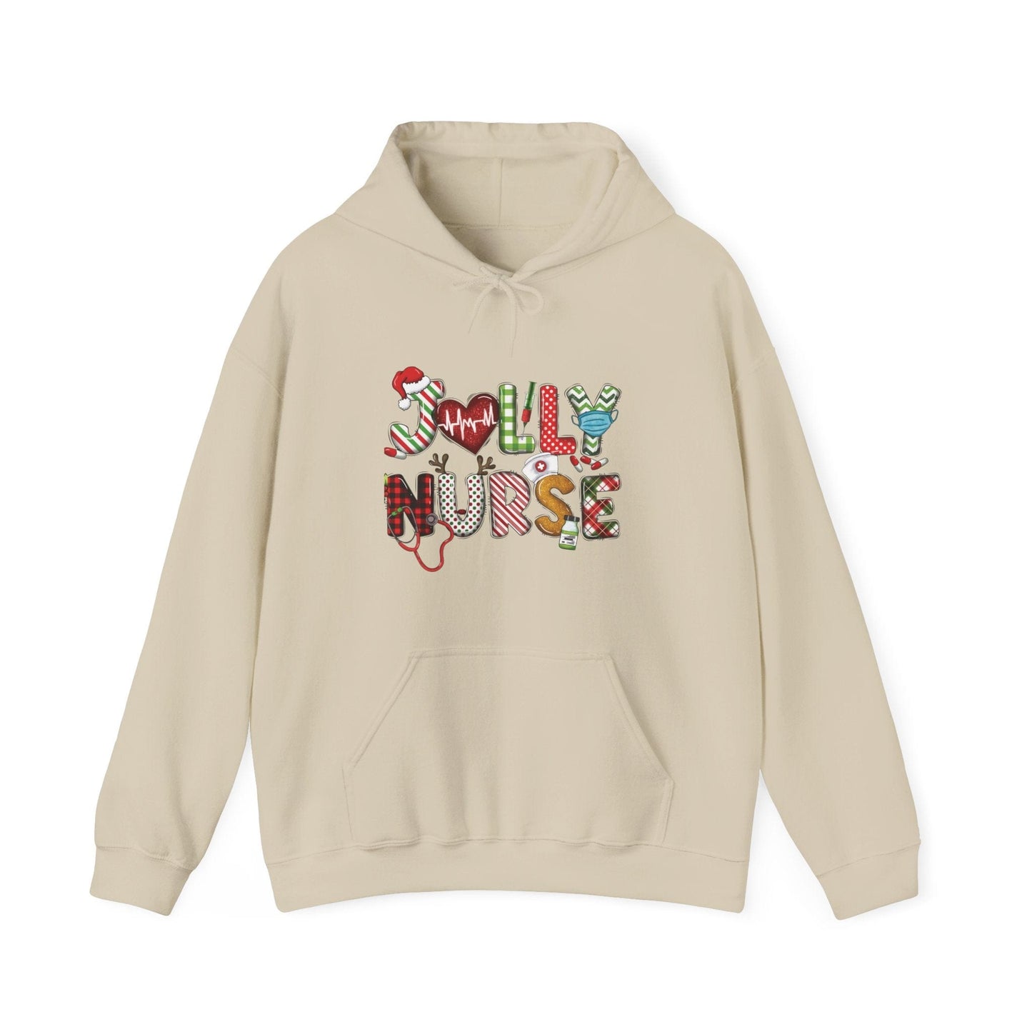Ink and Charms Designs Hoodie Sand / S Christmas Jolly Nurse Hoodie