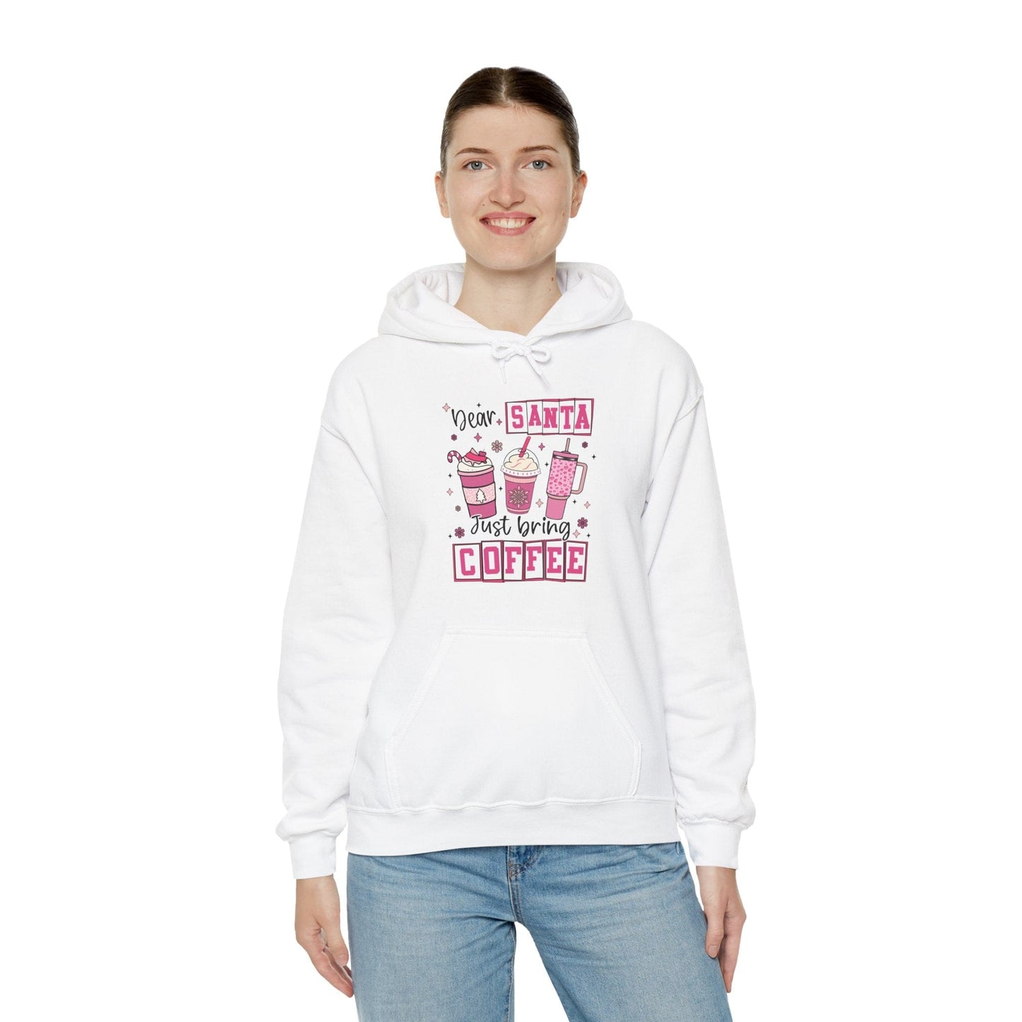 Ink and Charms Designs Hoodie Coffee Lover Hoodie - Dear Santa Just Bring Coffee