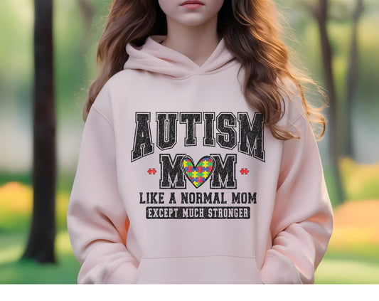 Ink and Charms Designs Hoodie Pink / S Autism Mom Hoodie - Much Stronger Design