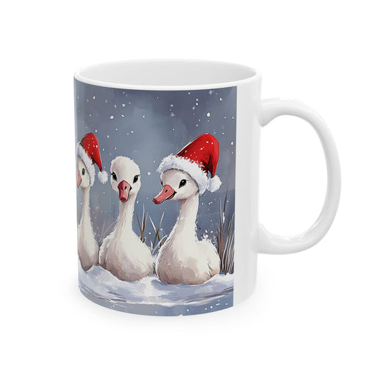 Ink and Charms Designs Mug 🎄 Christmas Goose Mug 🦢🎅, (11oz, 15oz)