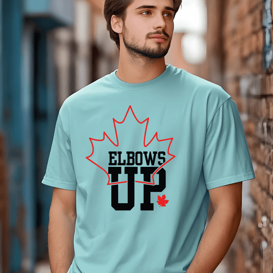Ink and Charms Designs Sweatshirt "ELBOWS UP" Apparel Collection: Wear Your Canadian Pride with Strength!