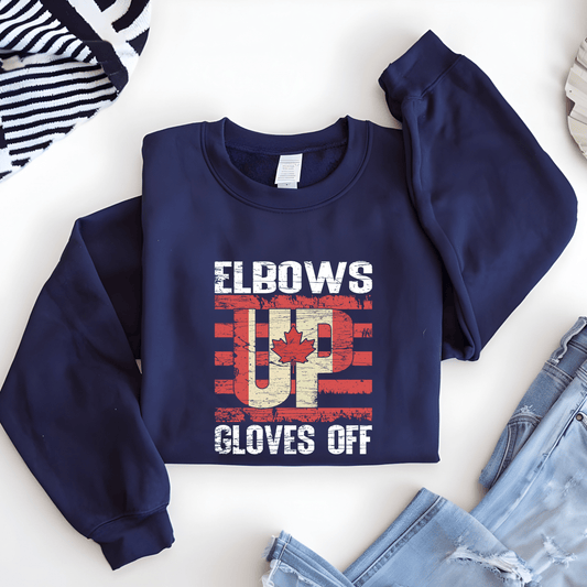 Ink and Charms Designs Sweatshirt "ELBOWS UP" Apparel Collection: Wear Your Canadian Pride with Strength!
