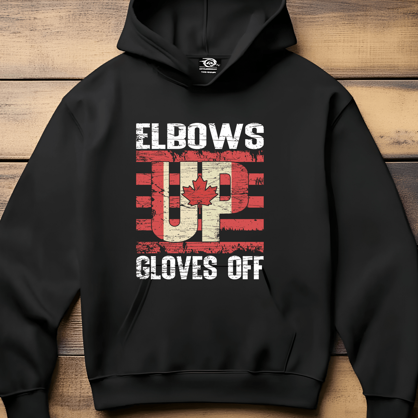 Ink and Charms Designs Sweatshirt Hoodie / White / S "ELBOWS UP" Apparel Collection: Wear Your Canadian Pride with Strength!