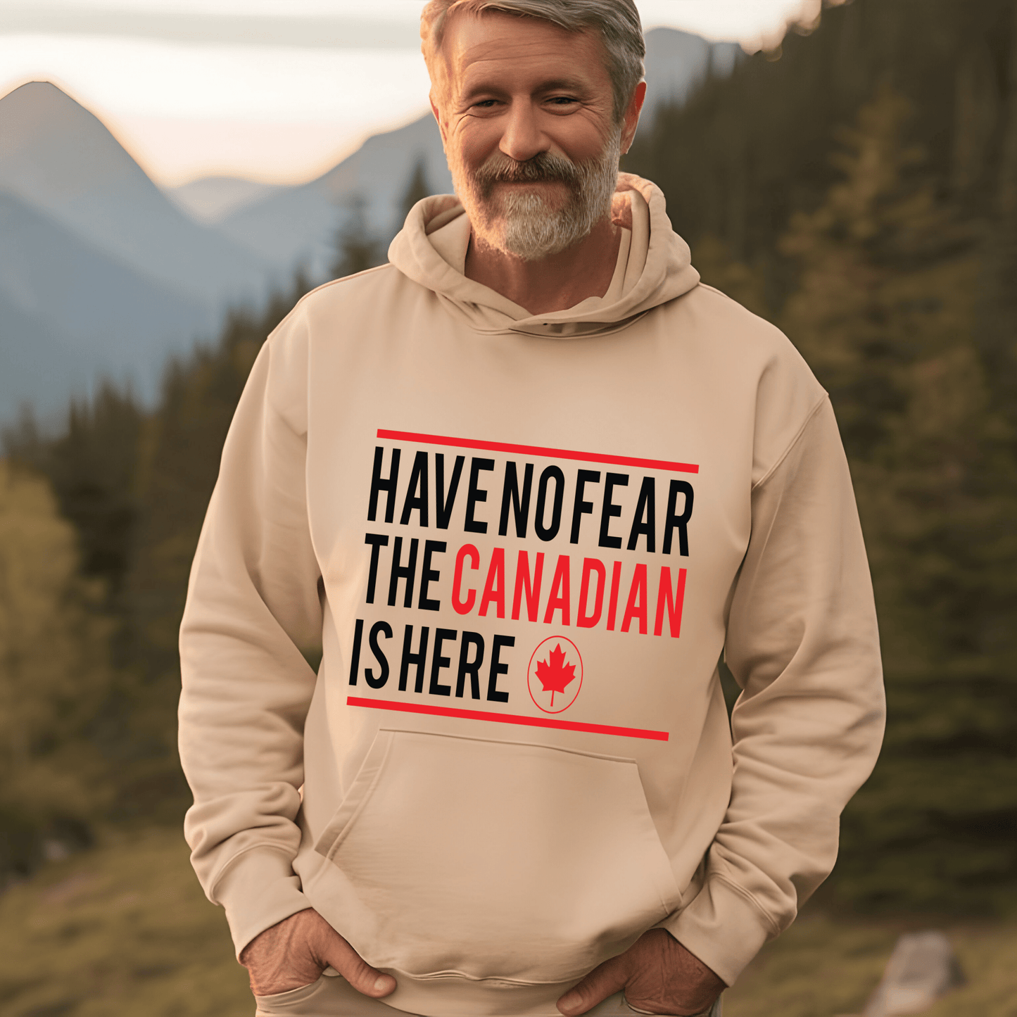Ink and Charms Designs Sweatshirt Hoodie / White / S "HAVE NO FEAR, THE CANADIAN IS HERE" Apparel Collection: Wear Your Canadian Pride with Strength!