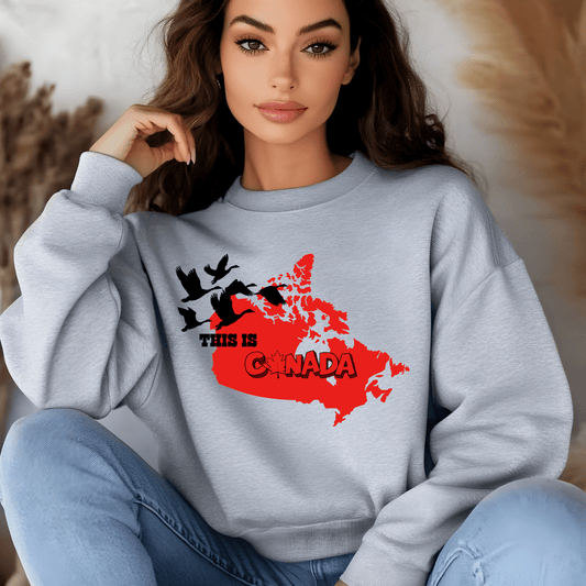 Ink and Charms Designs Sweatshirt Proudly Canadian Collection: Mapping Our Spirit