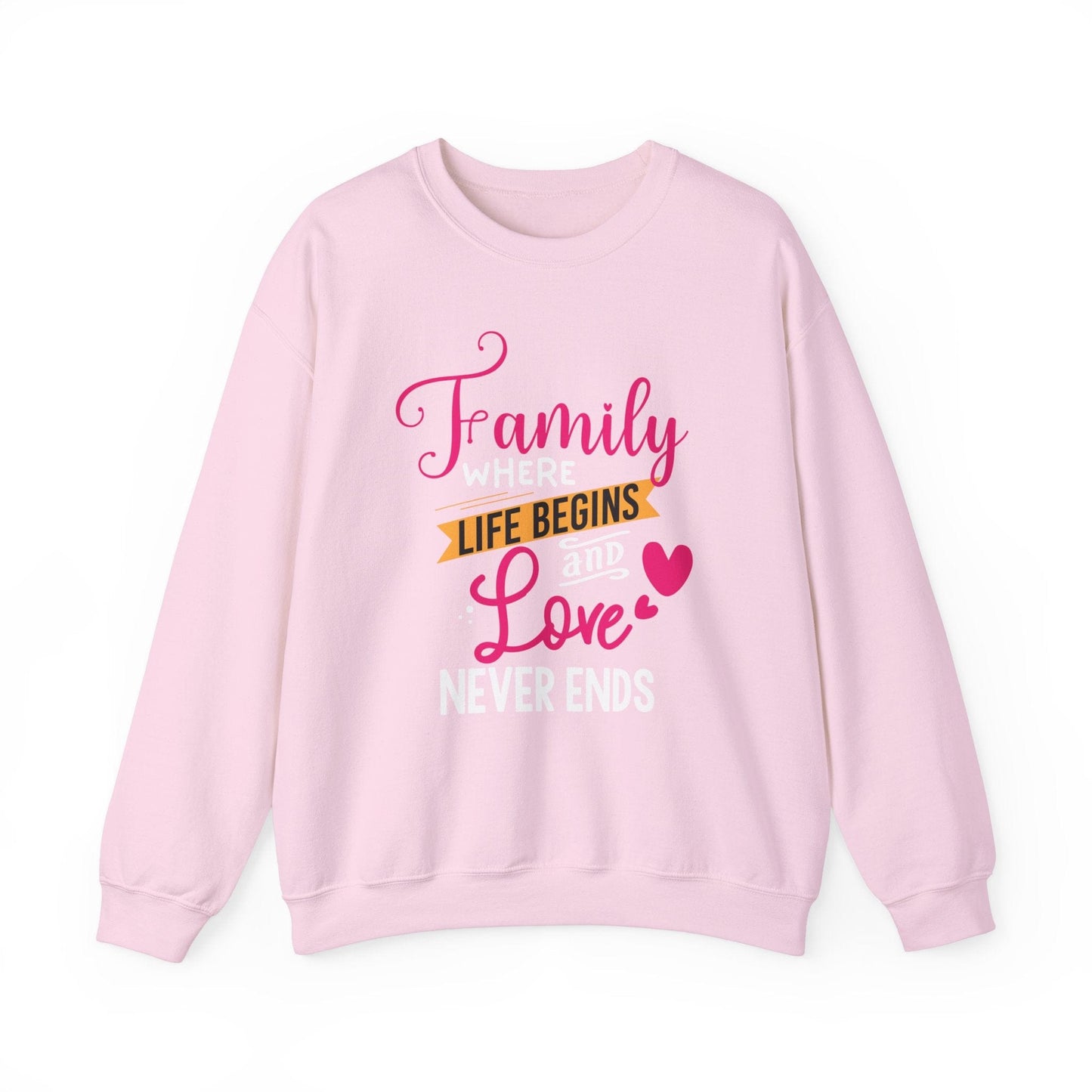 Ink and Charms Designs Sweatshirt S / Light Pink Heavy Blend™ Crewneck Sweatshirt features family love