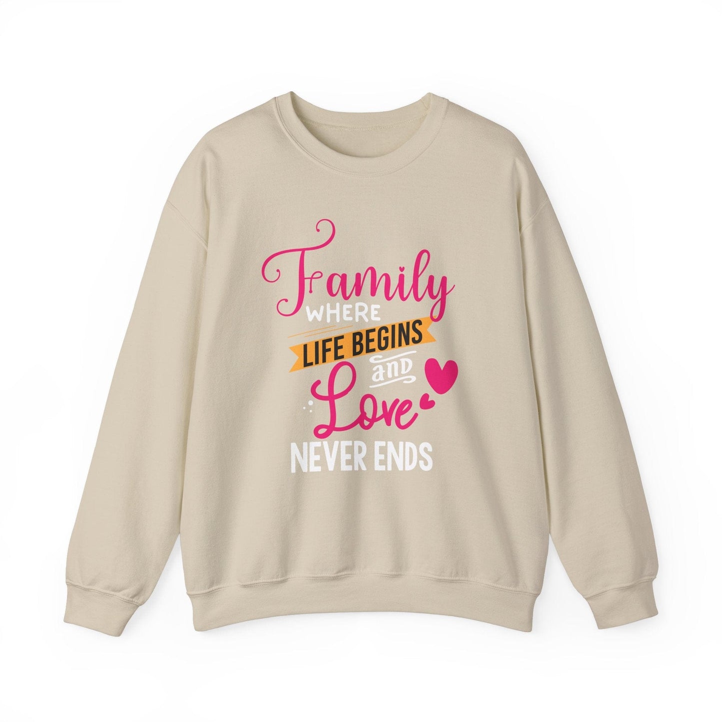 Ink and Charms Designs Sweatshirt S / Sand Heavy Blend™ Crewneck Sweatshirt features family love