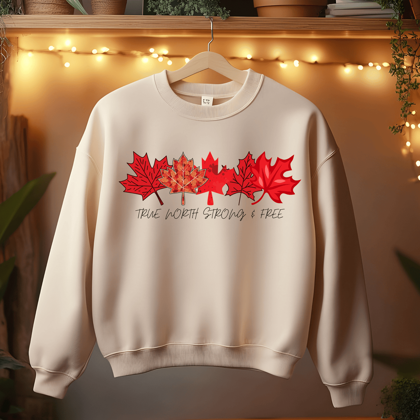 Ink and Charms Designs Sweatshirt Sweatshirt / Sand / S "True North Strong & Free" Apparel Collection: Wear Your Canadian Pride!