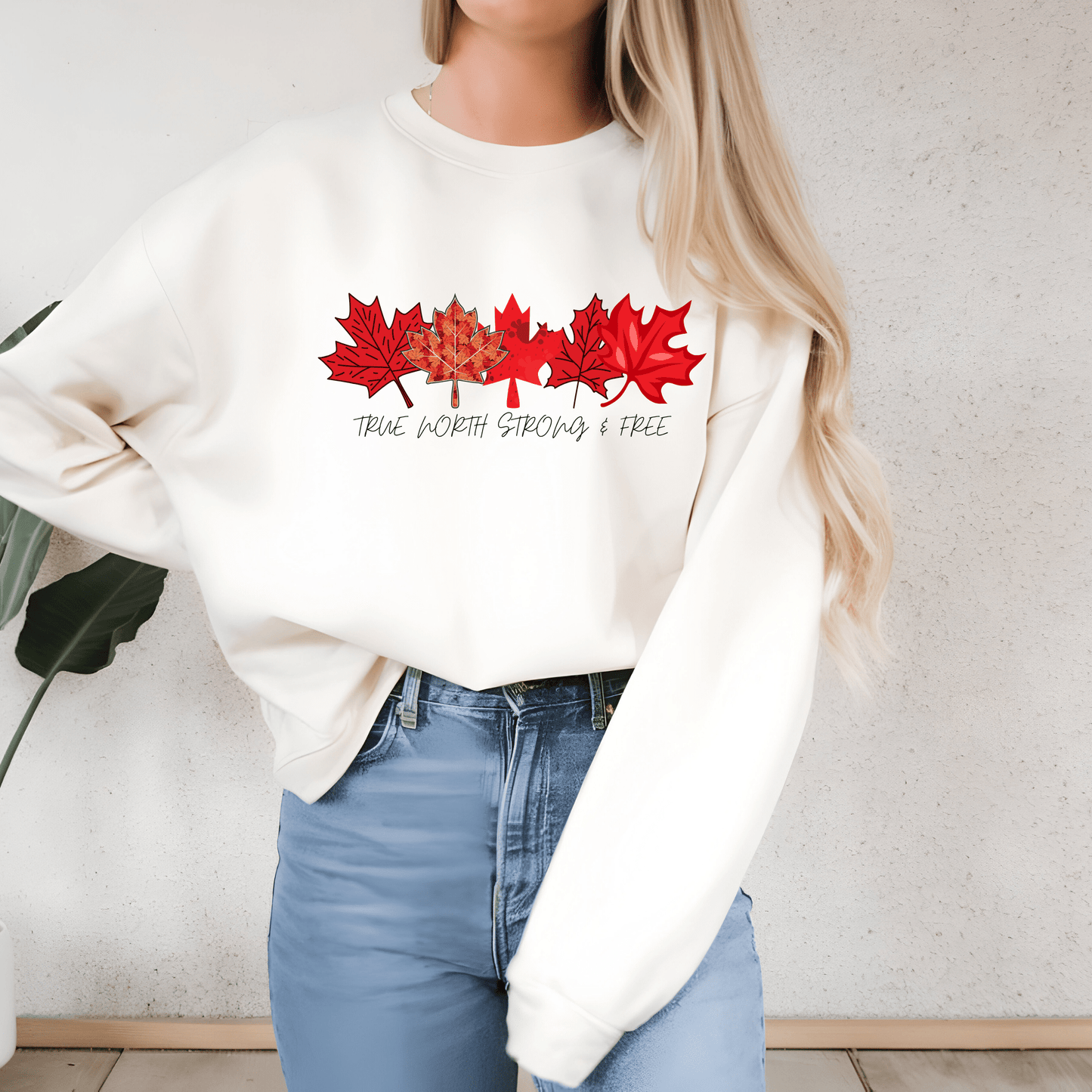 Ink and Charms Designs Sweatshirt Sweatshirt / White / S "True North Strong & Free" Apparel Collection: Wear Your Canadian Pride!