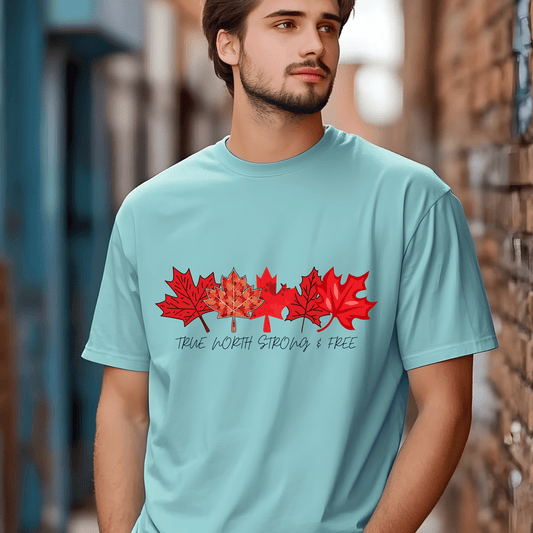 Ink and Charms Designs Sweatshirt T-shirt / blue / S "True North Strong & Free" Apparel Collection: Wear Your Canadian Pride!