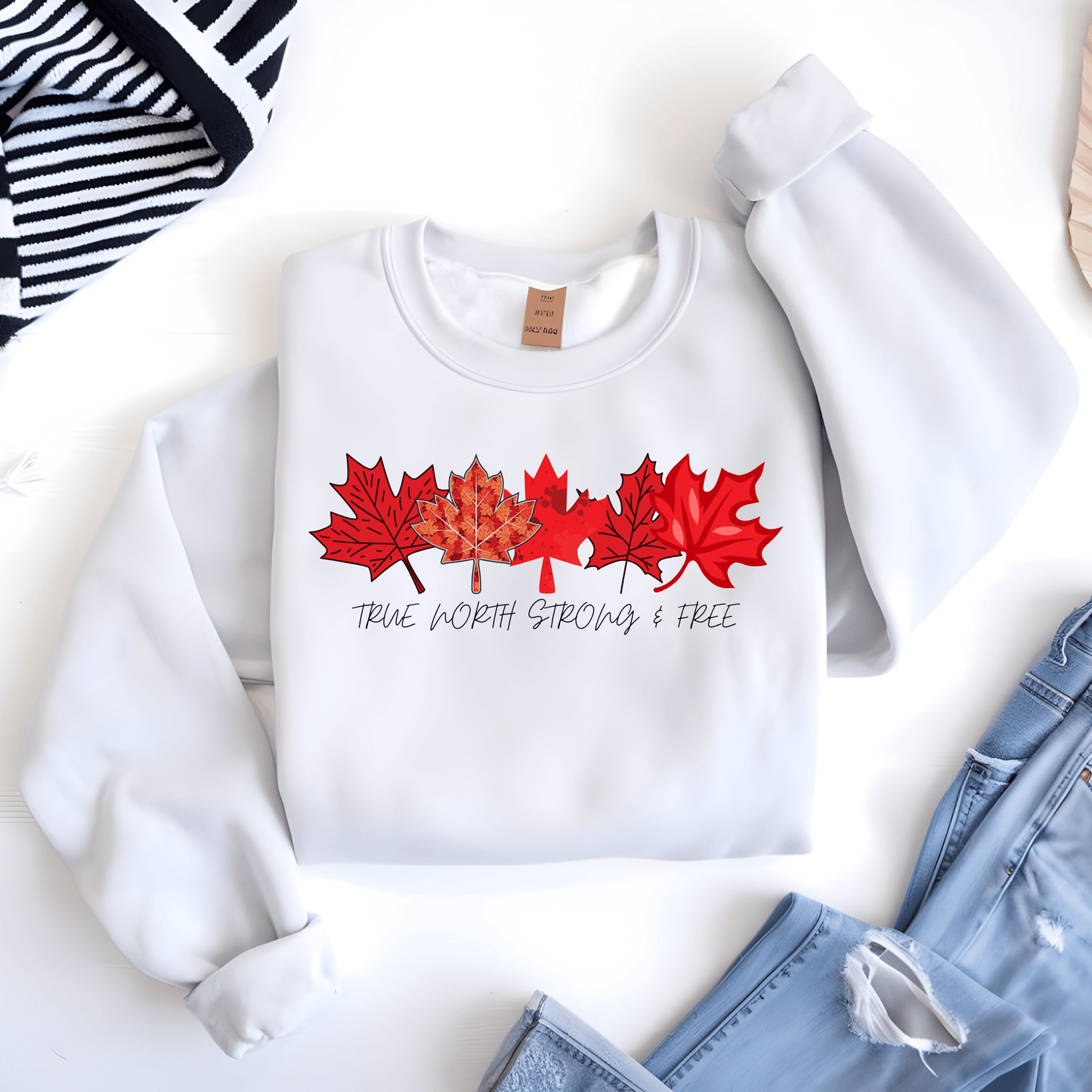 Ink and Charms Designs Sweatshirt "True North Strong & Free" Apparel Collection: Wear Your Canadian Pride!