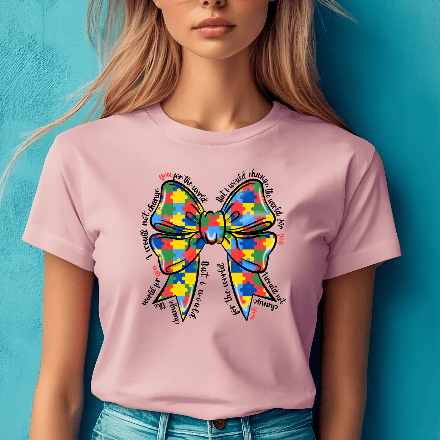 Ink and Charms Designs T-Shirt Empowering Minds - Autism bow design