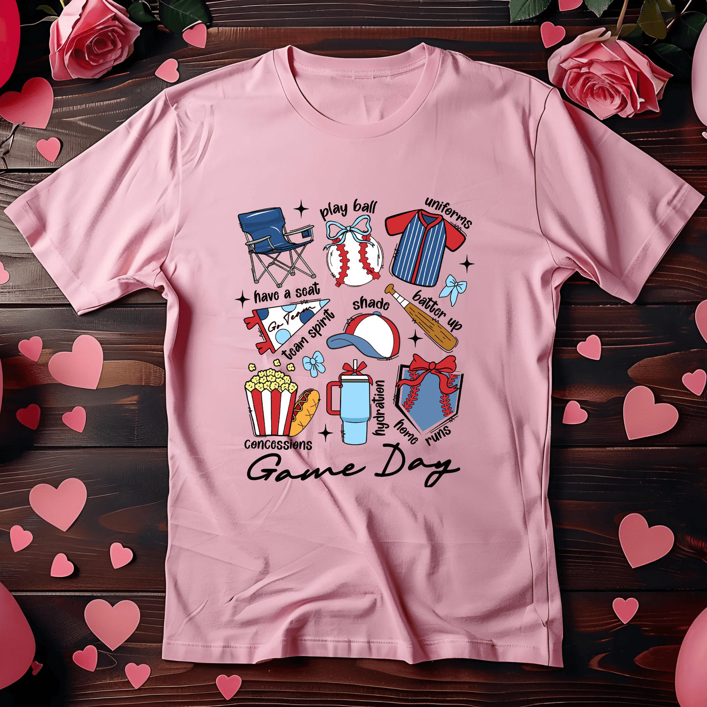 Ink and Charms Designs T-Shirt Game Day Baseball Tee - Bold Diamond Graphic Player & Fan Shirt