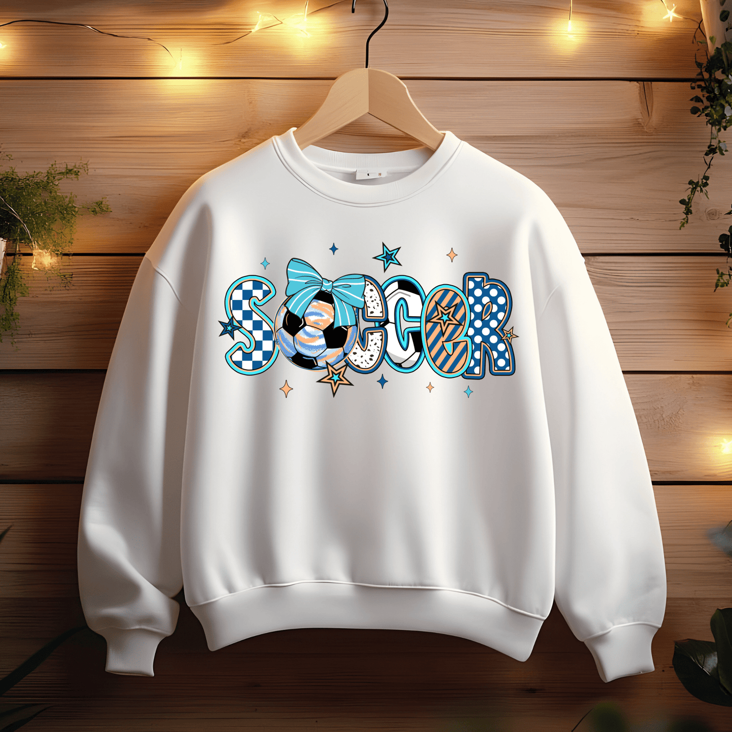 Ink and Charms Designs T-Shirt Girly Soccer Word Art Hoodie – Stylish Sporty Apparel with Bow Design