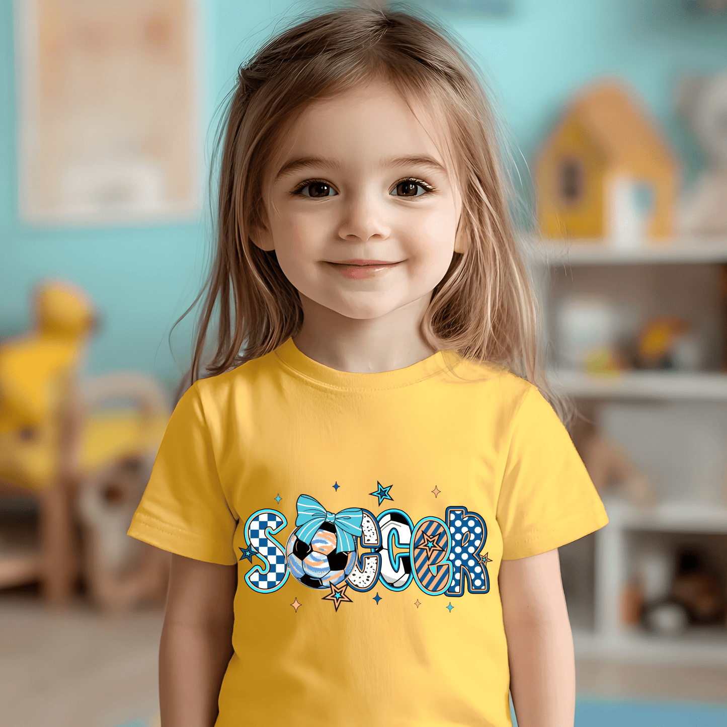 Ink and Charms Designs T-Shirt Girly Soccer Word Art Hoodie – Stylish Sporty Apparel with Bow Design
