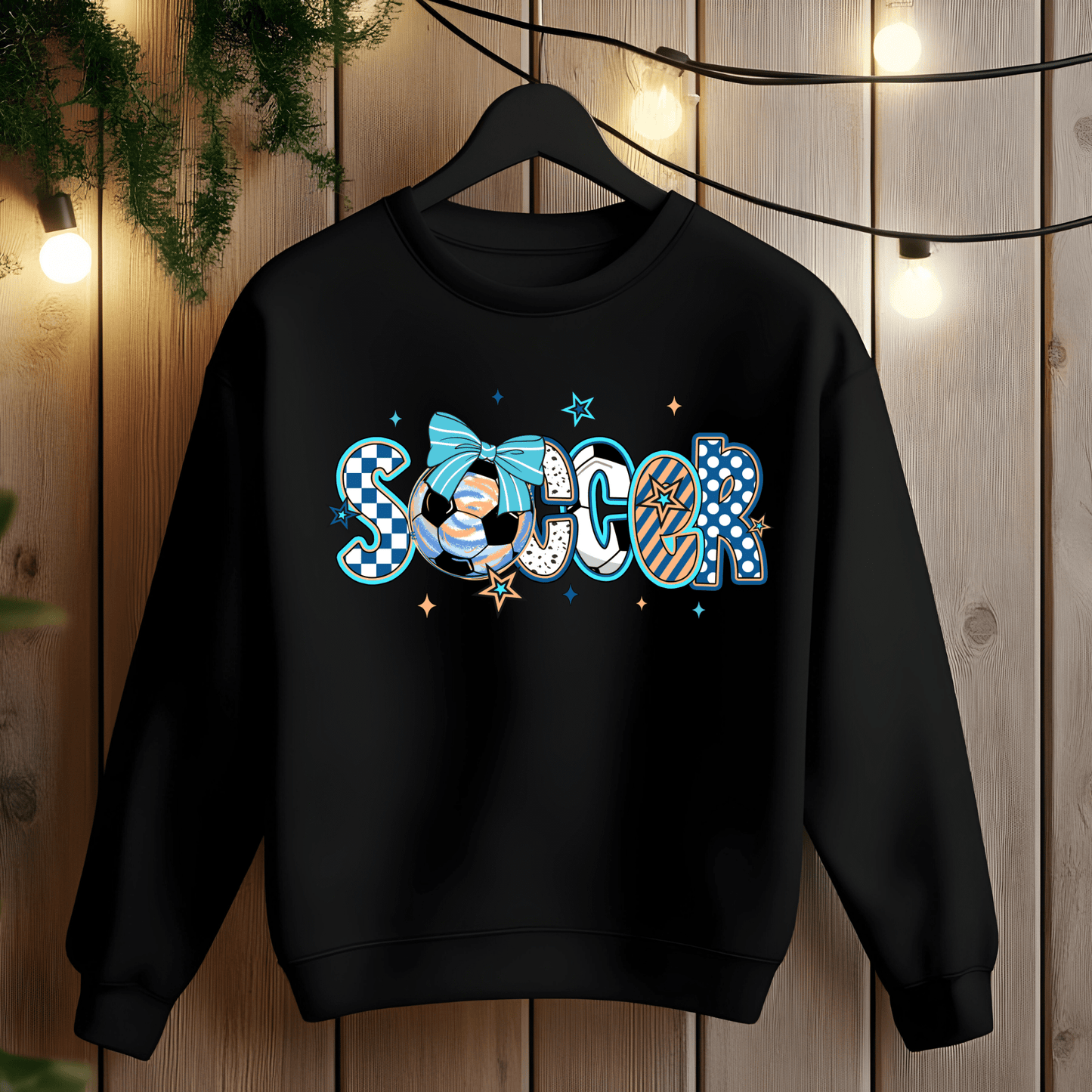 Ink and Charms Designs T-Shirt Girly Soccer Word Art Hoodie – Stylish Sporty Apparel with Bow Design