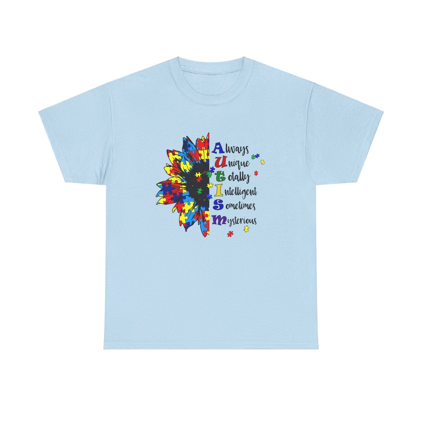 Ink and Charms Designs T-Shirt Light Blue / S Sunflower Autism Awareness Tee
