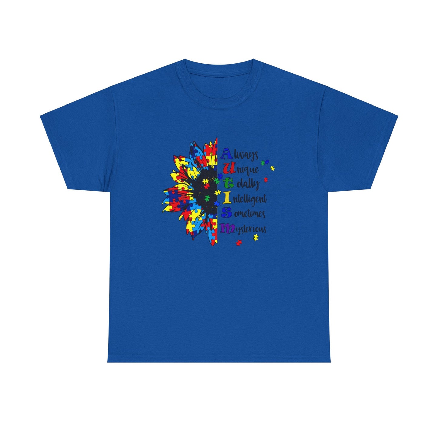 Ink and Charms Designs T-Shirt Royal / S Sunflower Autism Awareness Tee