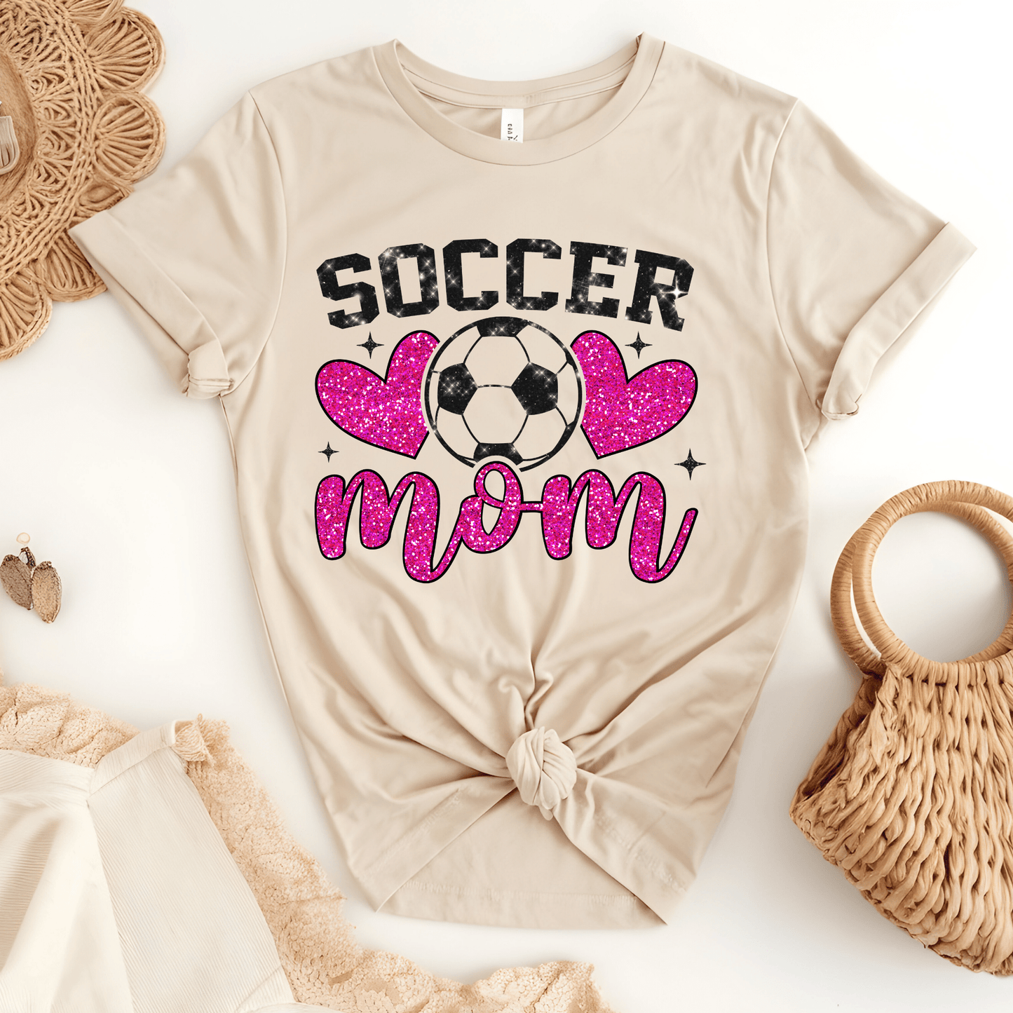 Ink and Charms Designs T-Shirt Soccer Mom Hoodie - Stylish Sideline Apparel for Team Moms