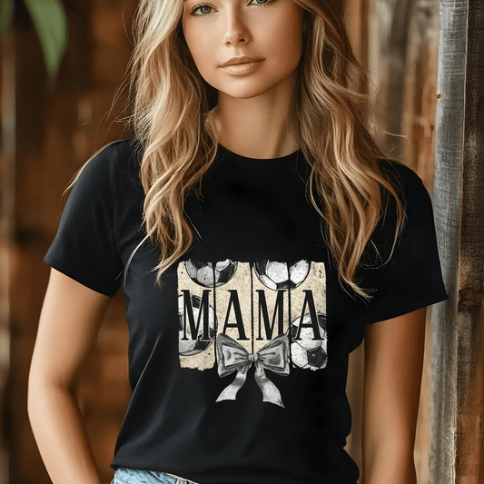 Ink and Charms Designs T-Shirt Soccer Mom Hoodie- Stylish Sideline Apparel with Bow Design