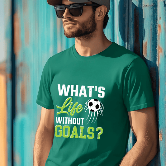 Ink and Charms Designs T-Shirt Soccer Motivational Hoodie - 'What's Life Without Goals?' Design
