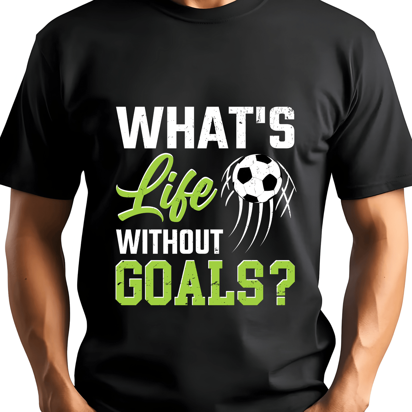 Ink and Charms Designs T-Shirt Soccer Motivational Hoodie - 'What's Life Without Goals?' Design