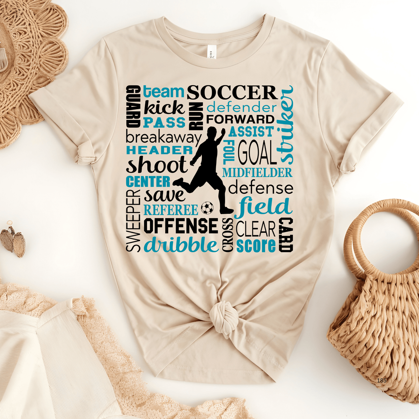 Ink and Charms Designs T-Shirt Soccer Word Art Tee – Bold Game Day Apparel for Players & Fans
