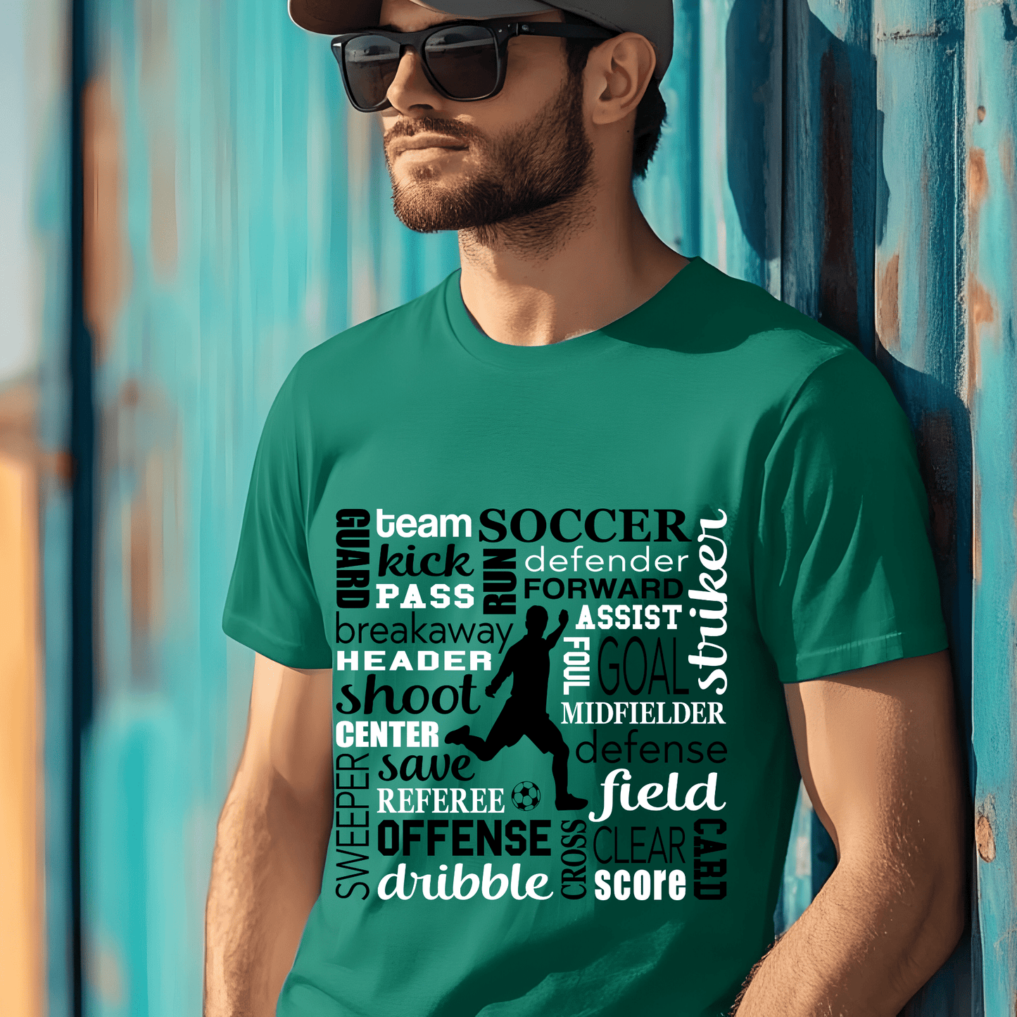 Ink and Charms Designs T-Shirt Soccer Word Art Tee – Bold Game Day Apparel for Players & Fans