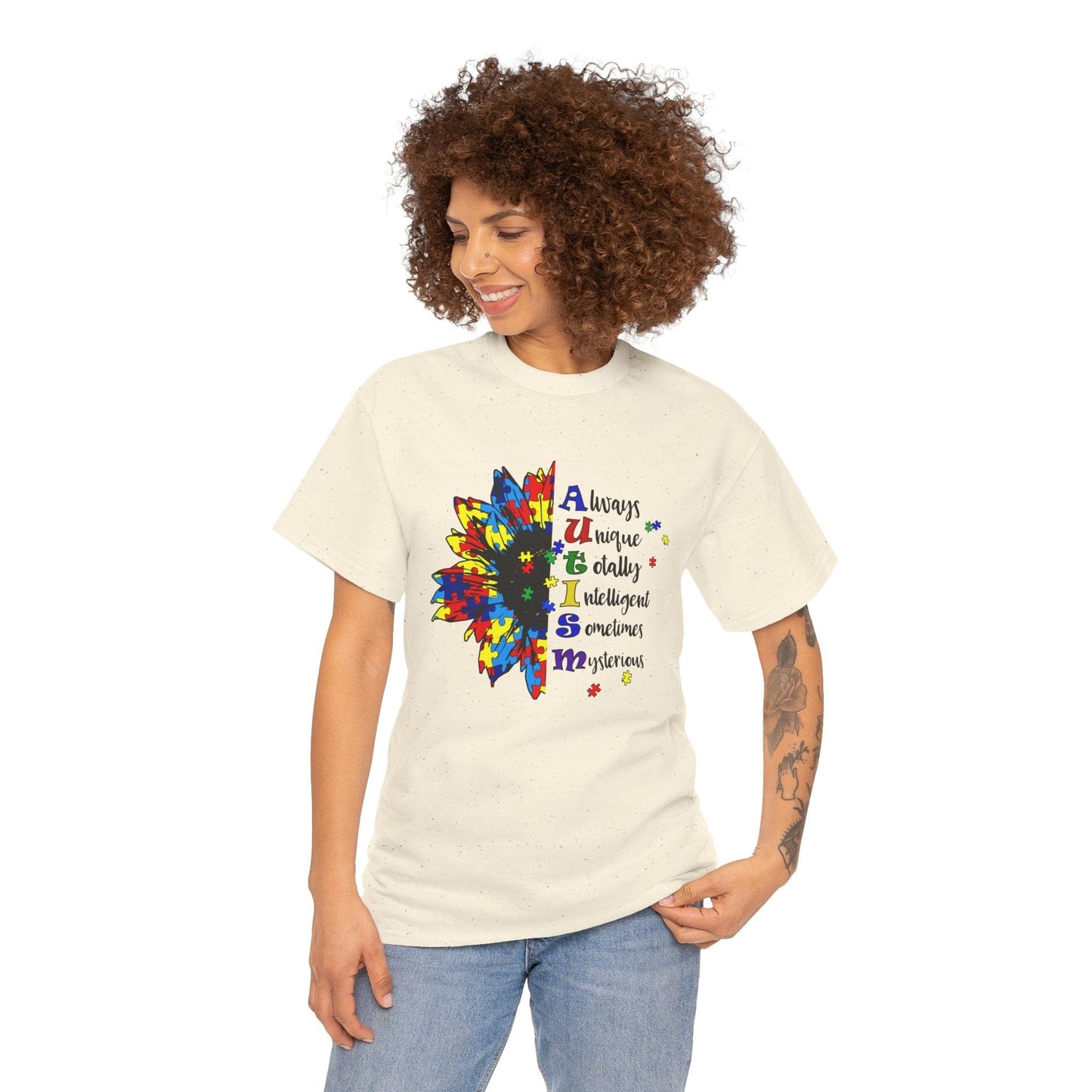Ink and Charms Designs T-Shirt Sunflower Autism Awareness Tee