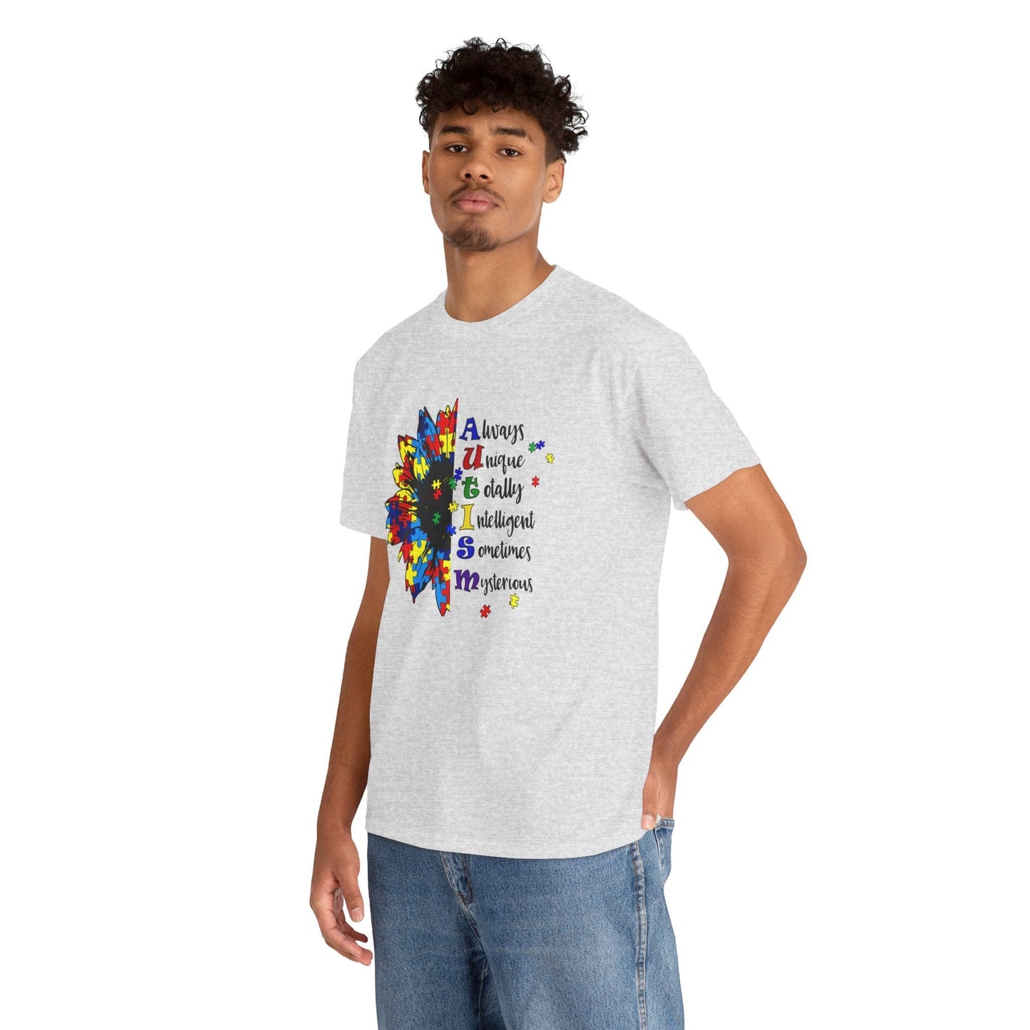 Ink and Charms Designs T-Shirt Sunflower Autism Awareness Tee