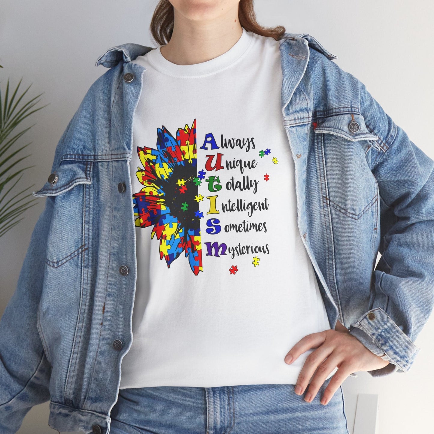 Ink and Charms Designs T-Shirt Sunflower Autism Awareness Tee