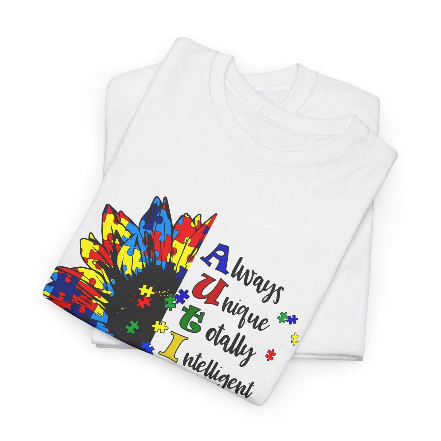 Ink and Charms Designs T-Shirt Sunflower Autism Awareness Tee