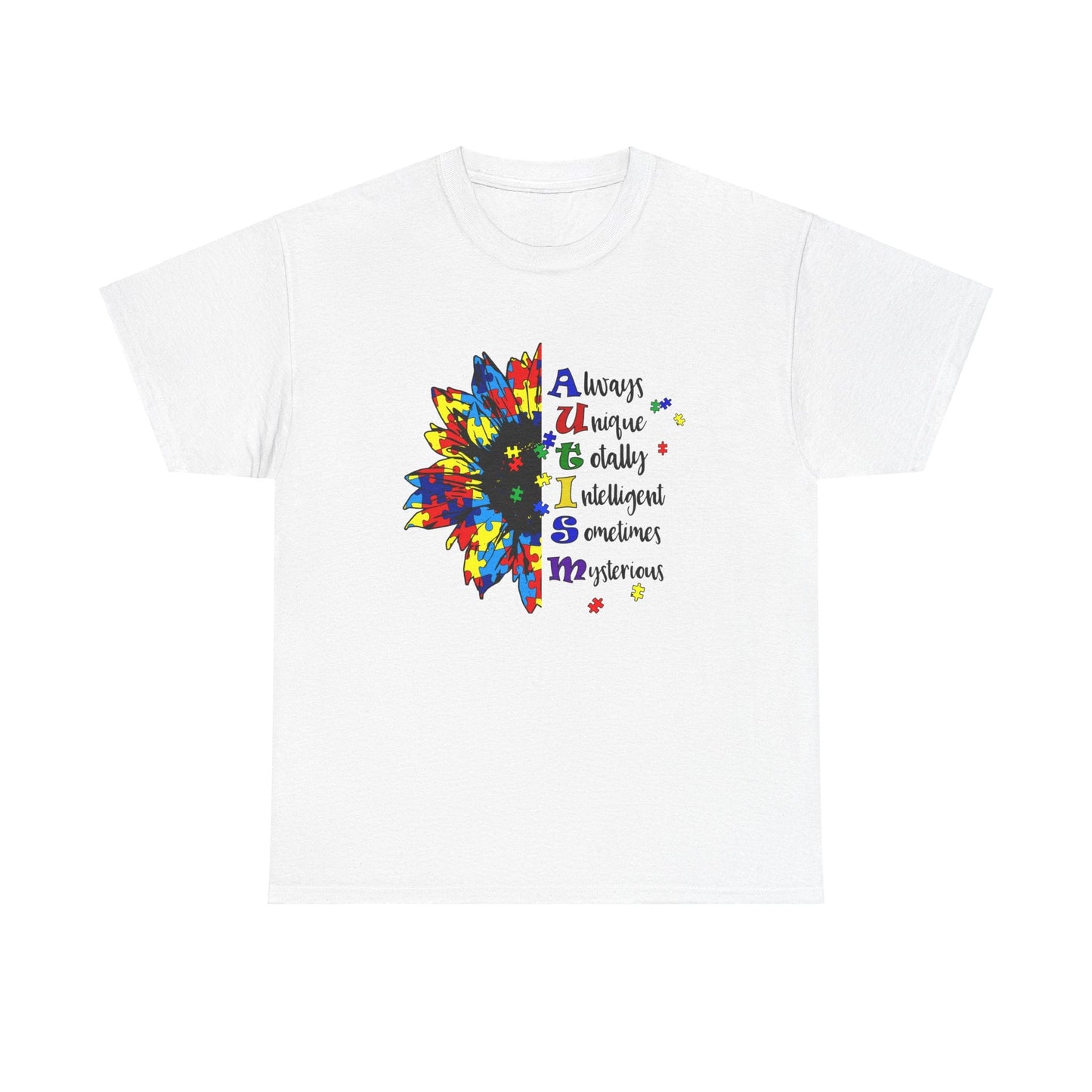 Ink and Charms Designs T-Shirt Sunflower Autism Awareness Tee