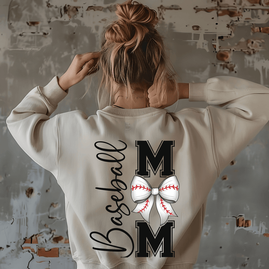 Ink and Charms Designs T-Shirt Sweatshirt / White / S Baseball Mom Hoodie - Bleacher Ready Word Art Design