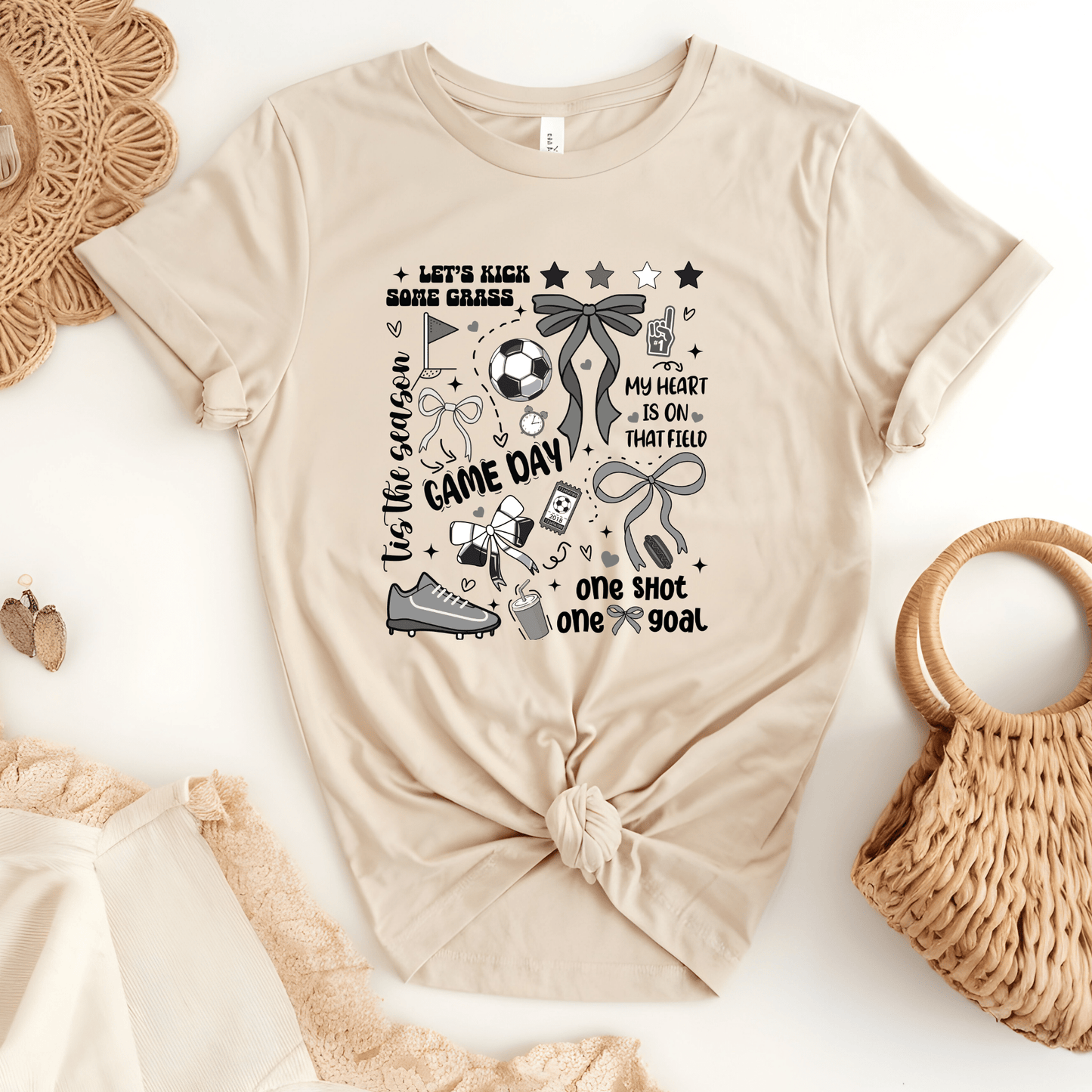 Ink and Charms Designs T-Shirt T-shirt / White / S Girly Soccer Hoodie - Cute Bow & Ball Design for Players & Fans