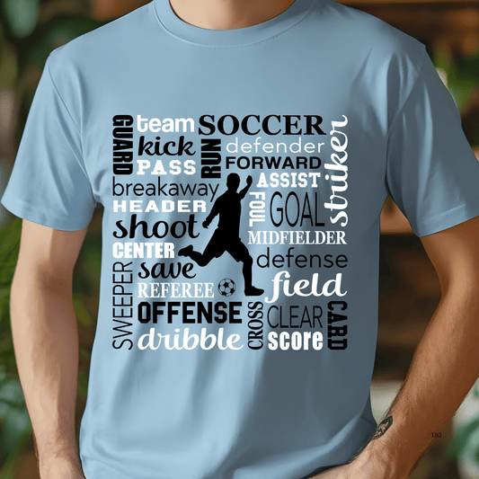 Ink and Charms Designs T-Shirt T-shirt / White / S Soccer Word Art Tee – Bold Game Day Apparel for Players & Fans