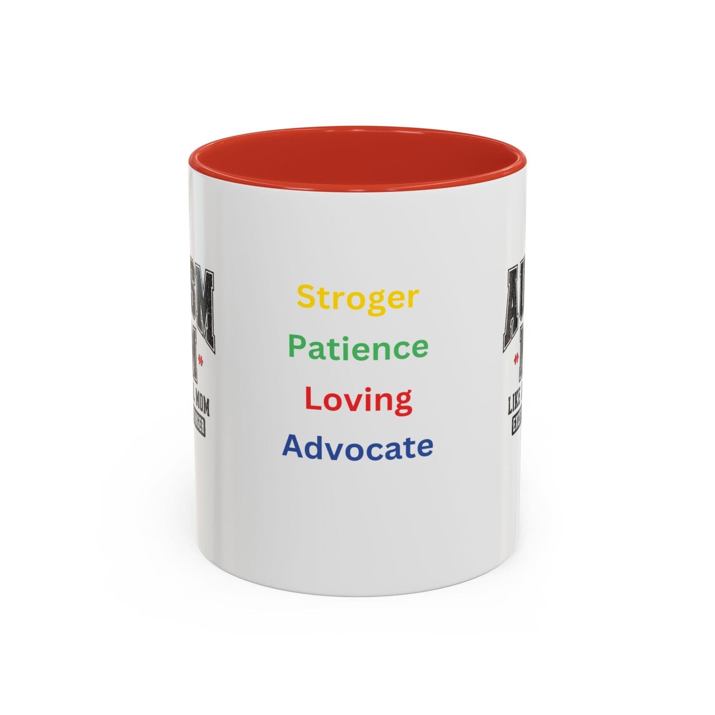 Ink and Charms Designs Mug 11oz / Red Autism Mom ceramic mug (11, 15oz)