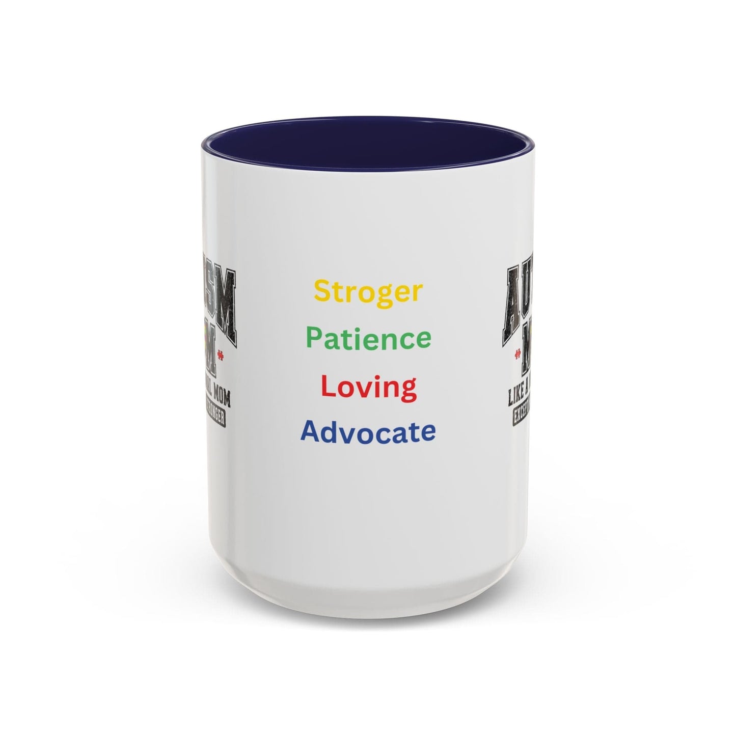 Ink and Charms Designs Mug 15oz / Navy Autism Mom ceramic mug (11, 15oz)