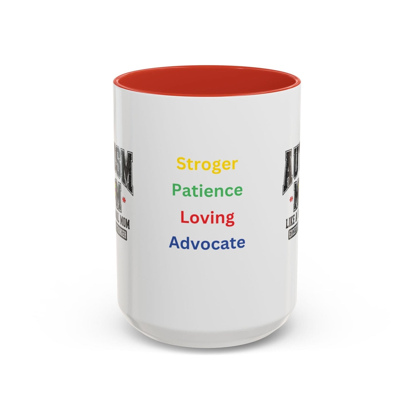 Ink and Charms Designs Mug 15oz / Red Autism Mom ceramic mug (11, 15oz)
