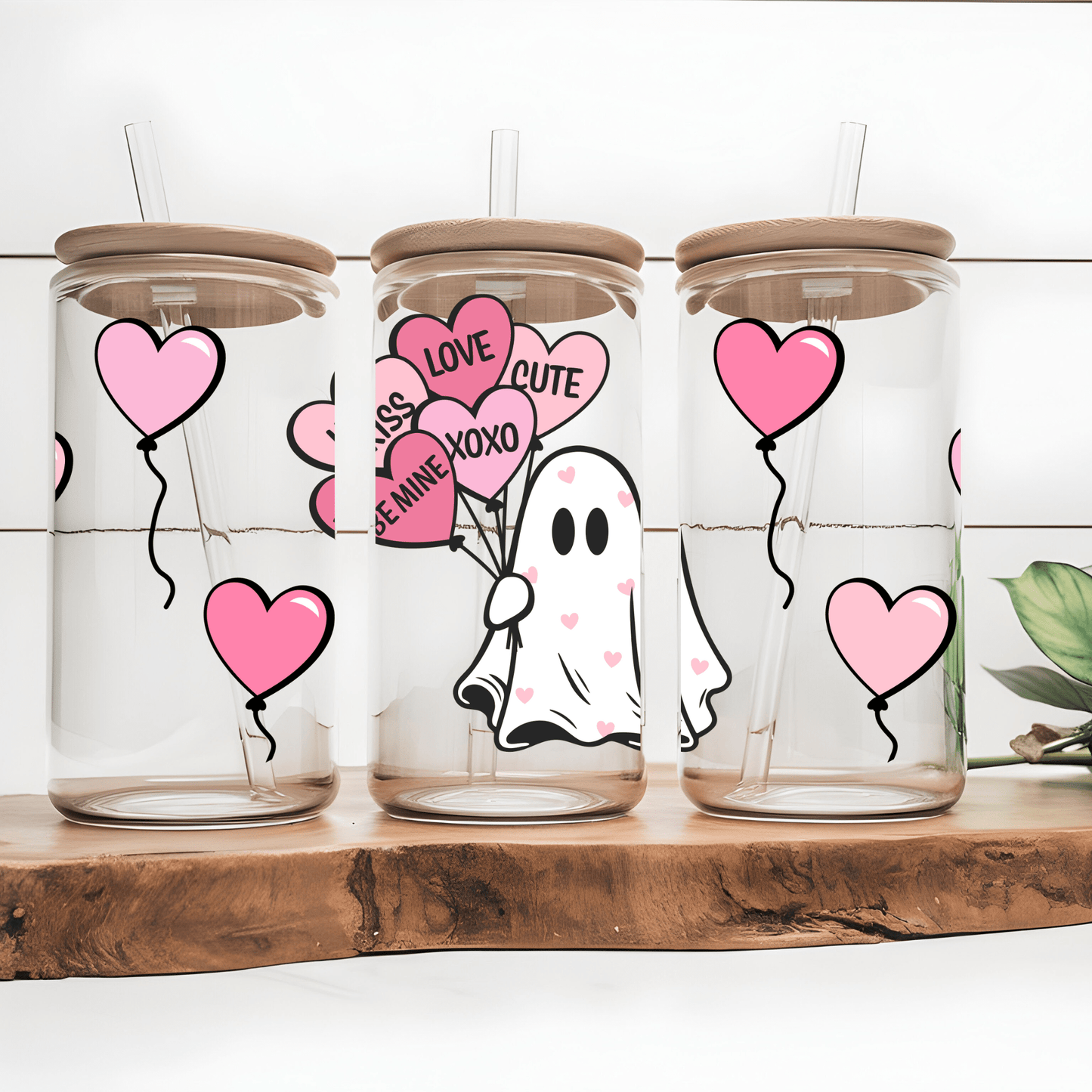 Ink and Charms Designs Sipper Glass Libby Glass Be My Boo Valentine's 16oz Sipper Glass - 8 designs to choose from