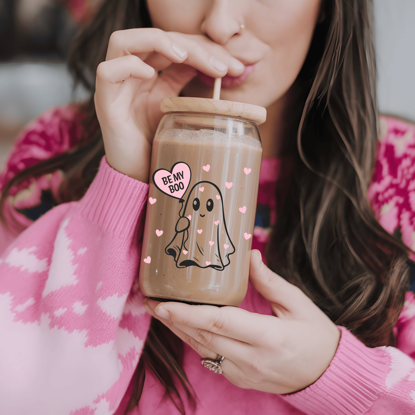 Ink and Charms Designs Sipper Glass Libby Glass Be My Boo Valentine's 16oz Sipper Glass - 8 designs to choose from