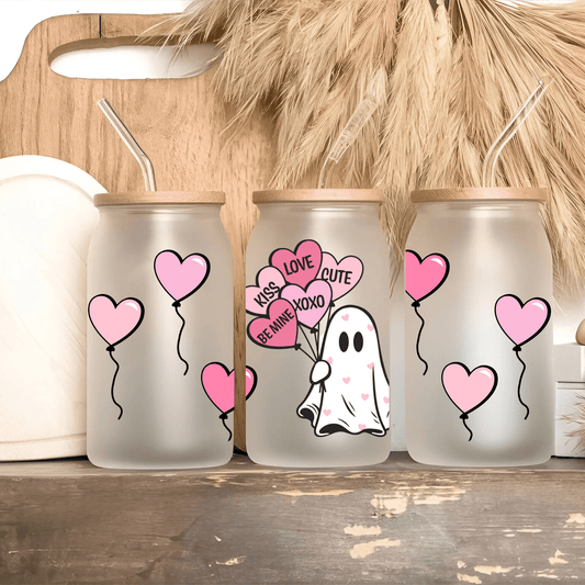 Ink and Charms Designs Sipper Glass Libby Glass Be My Boo Valentine's 16oz Sipper Glass - 8 designs to choose from