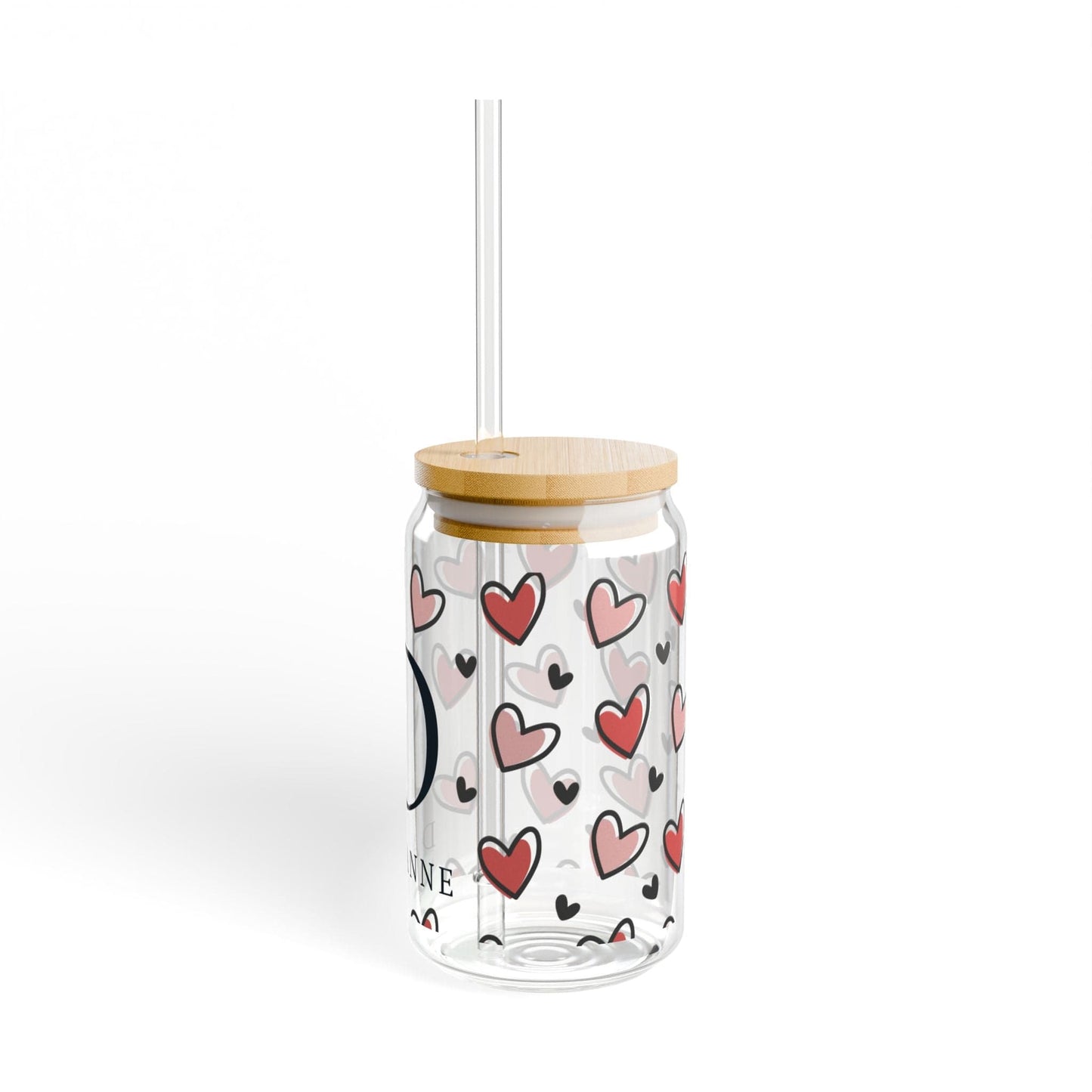 Ink and Charms Designs Sipper Glass With lid and straw / 16oz Sipper Glass - Personalized