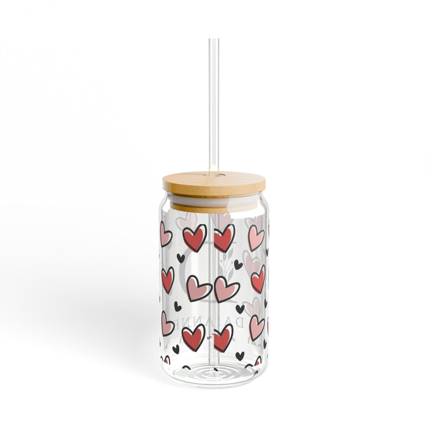 Ink and Charms Designs Sipper Glass With lid and straw / 16oz Sipper Glass - Personalized
