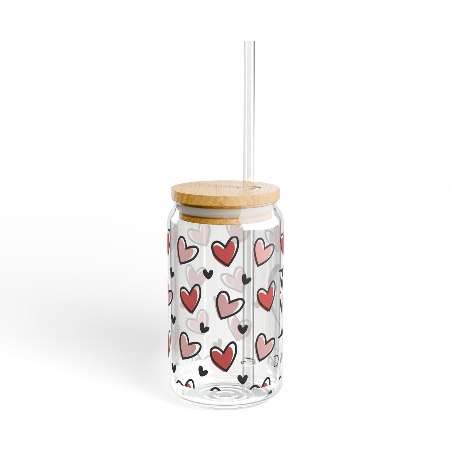 Ink and Charms Designs Sipper Glass With lid and straw / 16oz Sipper Glass - Personalized