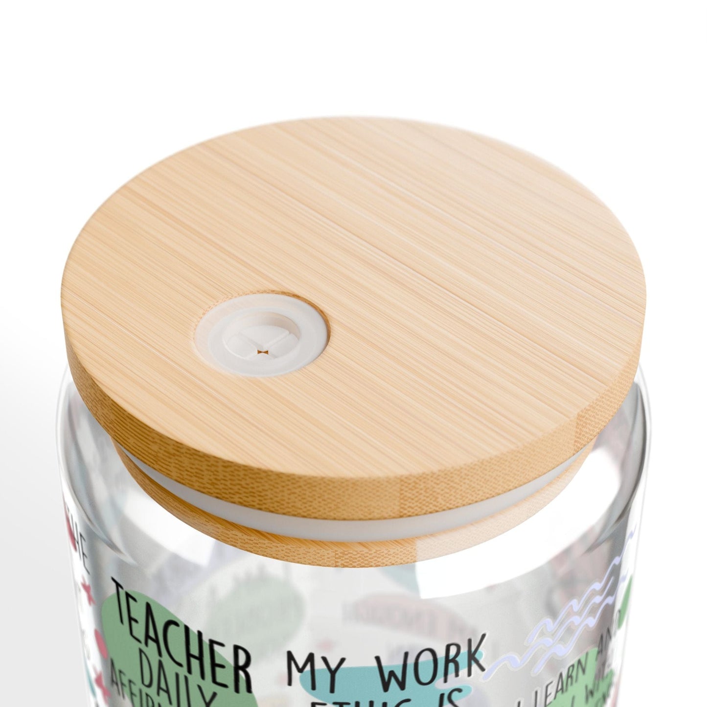 Ink and Charms Designs Sipper Glass With lid and straw / 16oz Sipper Glass Personalized Teacher Daily Affirmation