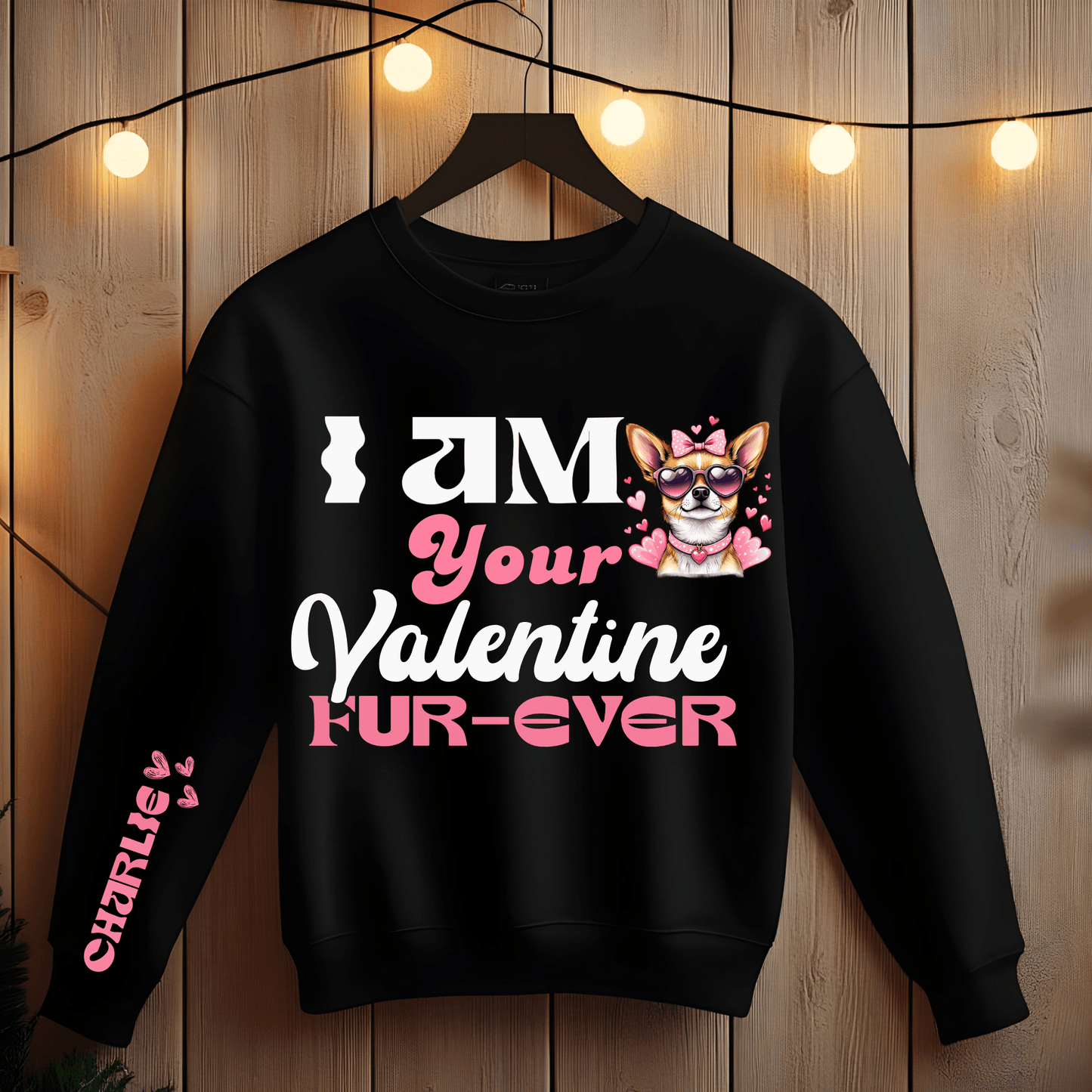Ink and Charms Designs Sweatshirt 8 / S Valentines Dog Sweatshirt