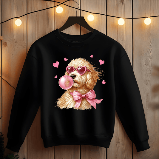 Ink and Charms Designs Sweatshirt Black / S Dogs' lovers - Cute Dog Chewing Gum Sweatshirt